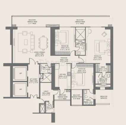 3BHK ,Godrej Sora | Dhanbhumi